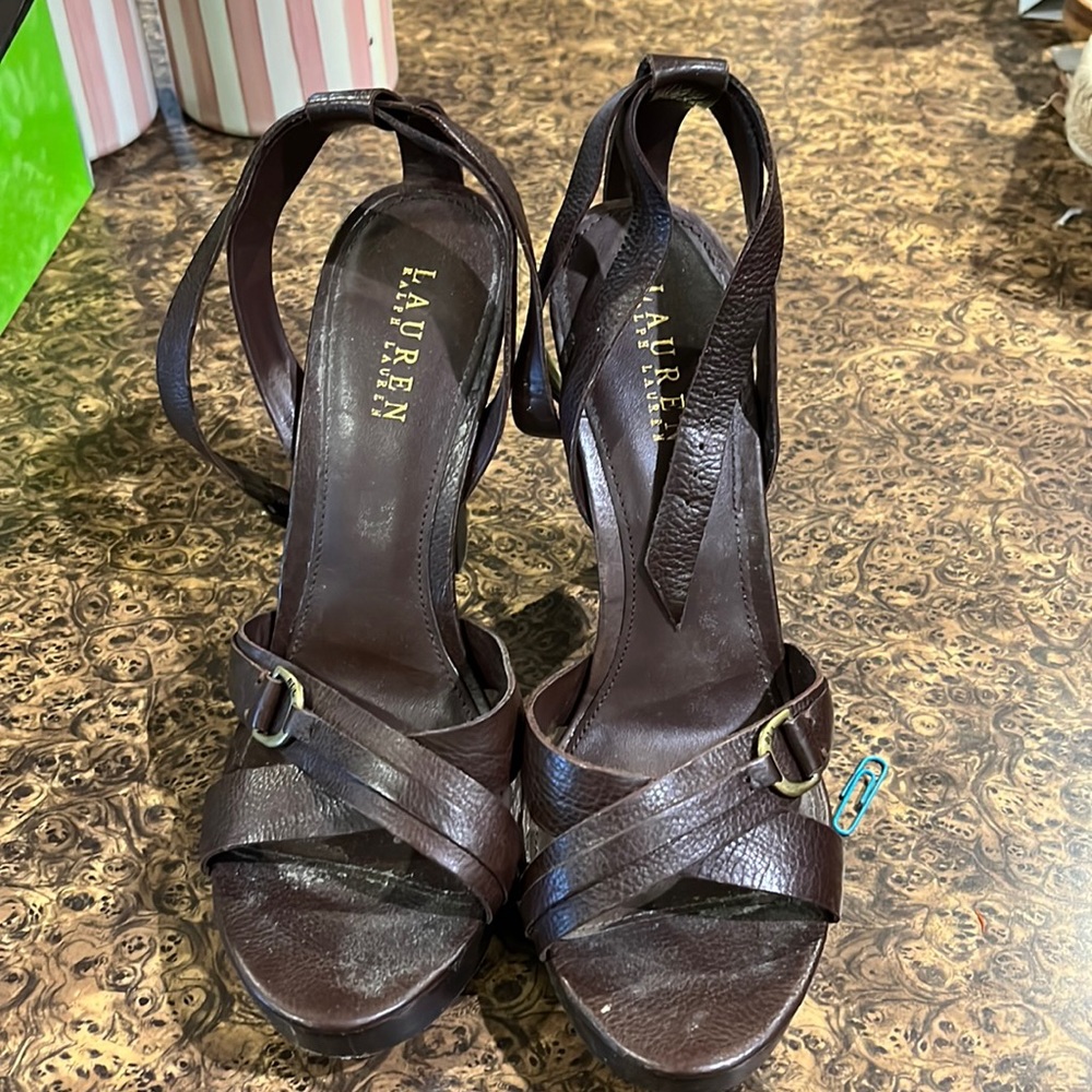 Lauren by Ralph Lauren Brown 4 in sandal